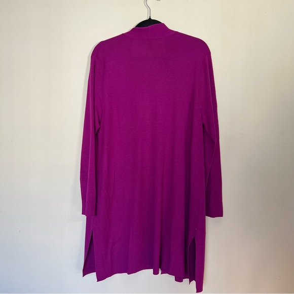 Eileen Fisher Cerise Open Front Cardigan - 100% Superfine Merino Wool - EUC - Picture 6 of 10